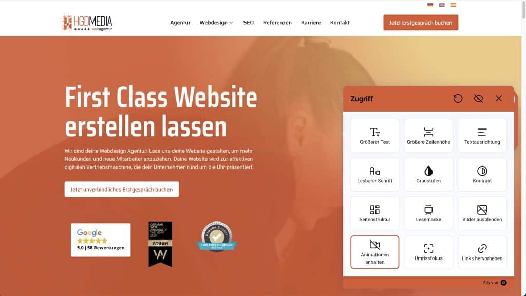 Accessibility in web design 5 HGD Media GmbH Barrierefreie Website
